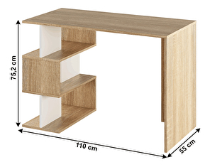 PC stolík Abaras (dub sonoma + biela)