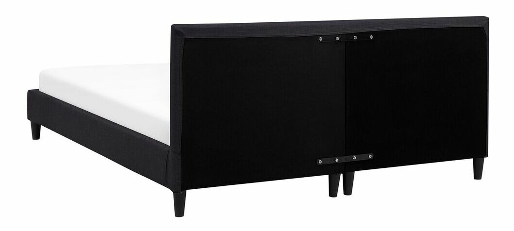 Pat matrimonial 160 cm FUTTI (cu somieră) (negru)