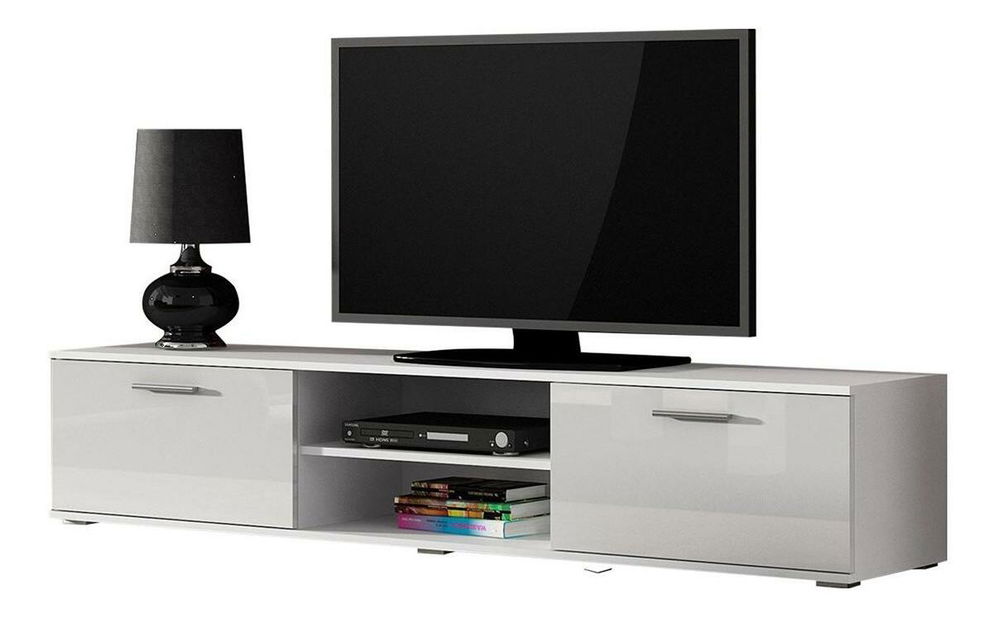 Dulap TV Baha B3 (Alb + lucios Alb) 