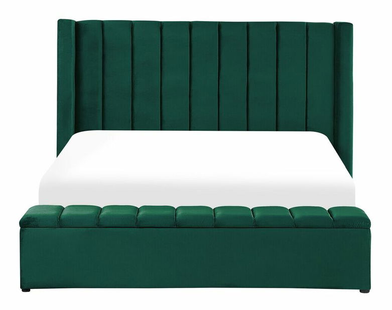 Bračni krevet 180 cm Noya (zelena) (s podnicom) (s prostorom za odlaganje)