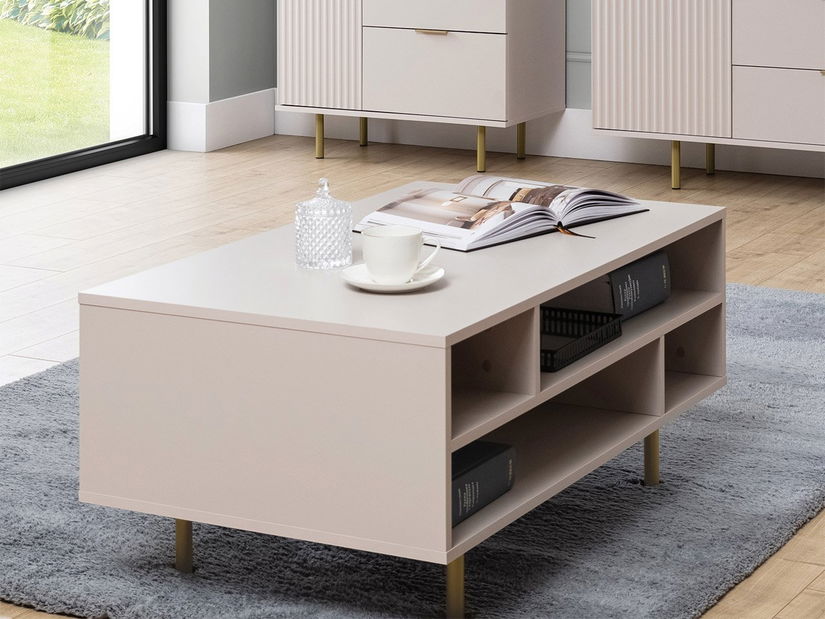 Măsuță de cafea Newelon NW03 (Cașmir + auriu) 