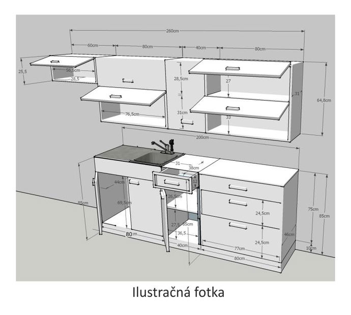 Kuchyňa Igo I 260 cm