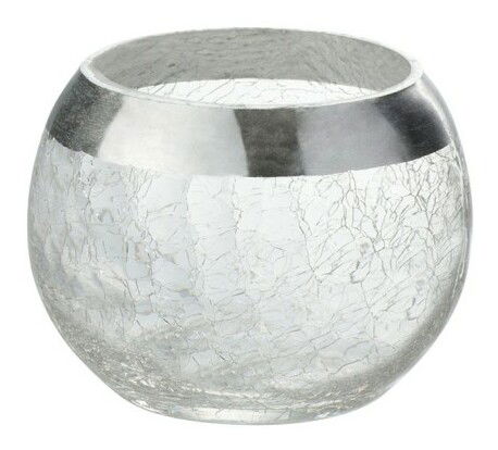 Svietnik Jolipa Na čajovú sviečku (11x11x7cm) (Strieborná)