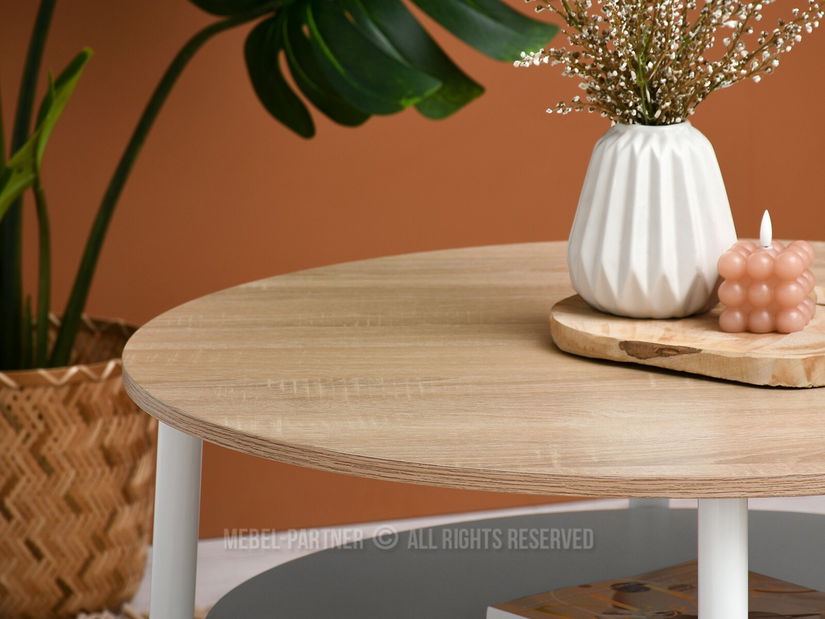 Stolić za kavu Randolf Xl (sonoma + bijela)