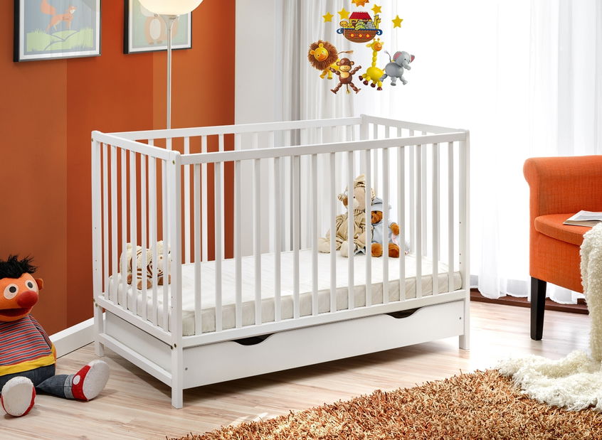 Detská postieľka 60 cm Cathi II 26 WW BCP (biela) (s úl. priestorom)