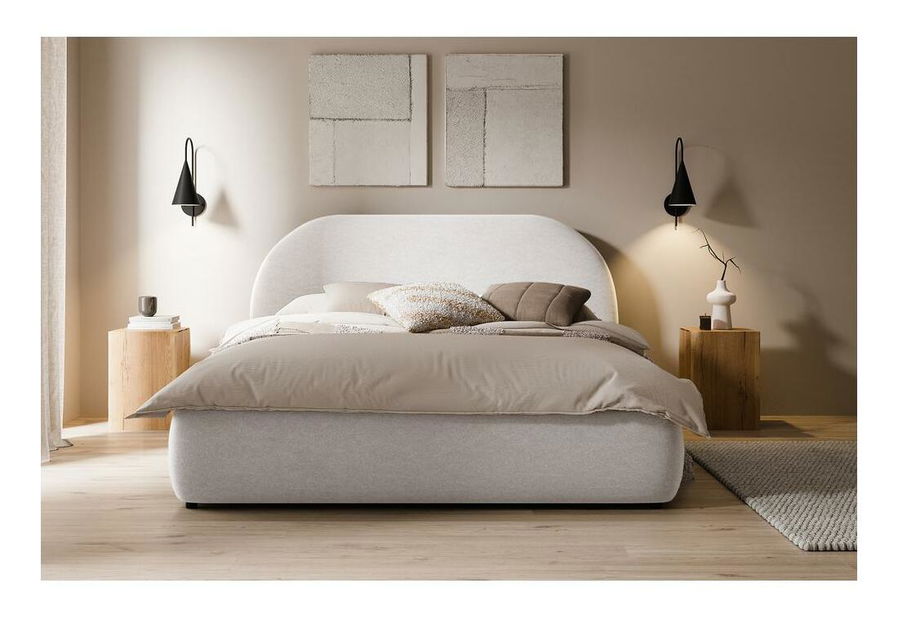 Manželská posteľ 140 cm Olivo P (s roštom) (s úl. priestorom) (biela + čierna)