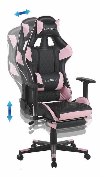 Játék fotel Vrai (fekete + rózsaszín) 