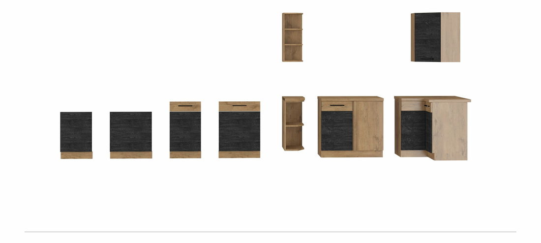 Donji kuhinjski ormarić Virion 60 DPS 145 3S BB (hrast lancelot + tamno drvo) *rasprodaja