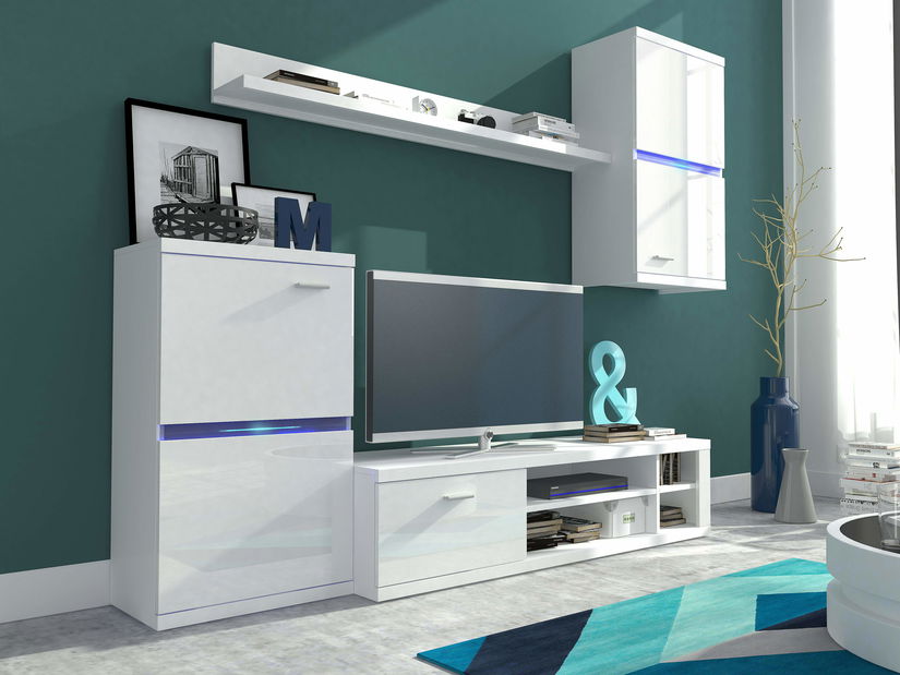 Mobilier camera de zi Ira (Alb + Alb lucios)