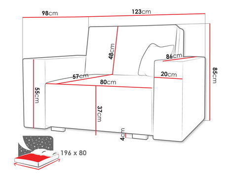 Rozkladacie kreslo Carivia Duo I (krémová) (s úl. priestorom)