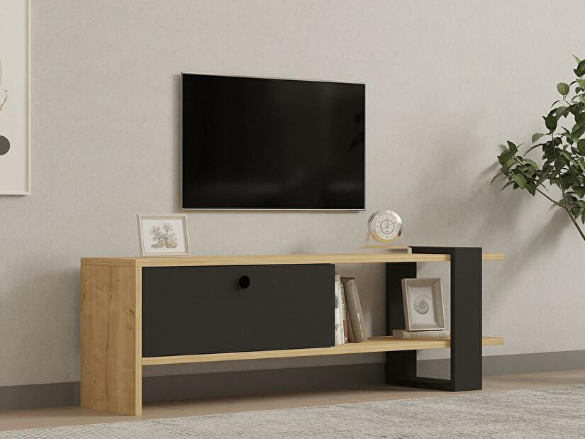 TV asztal/szekrény Balodu 1 (antracit + tölgy) 