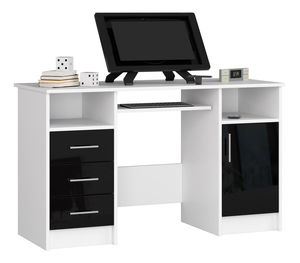 PC stol Aziza (bijela + crni sjaj)