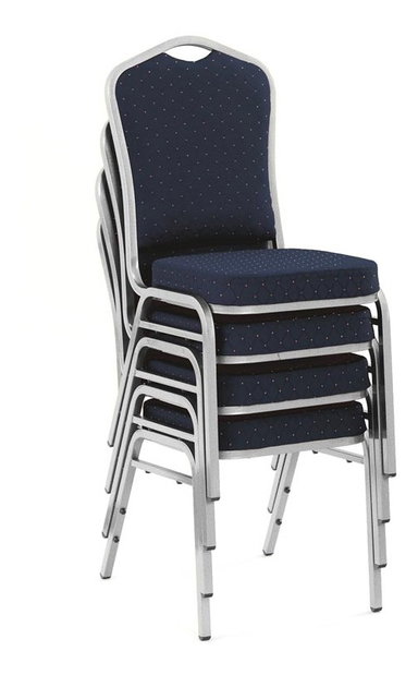 Scaun de sufragerie Carn S (argintiu + albastru)
