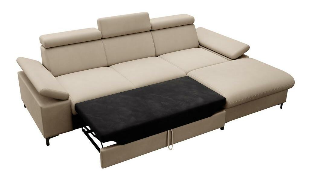 Rohová sedacia súprava Miles (P) (béžová + čierna)