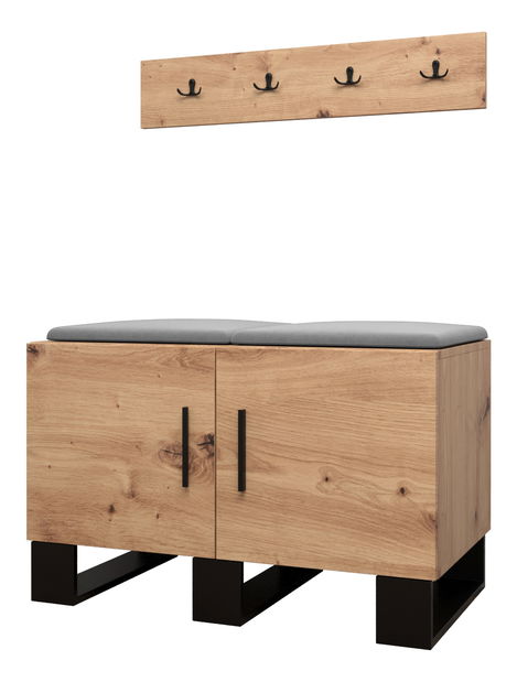 Előszobabútor Amanda 21 (artisan tölgy + sötétszürke)