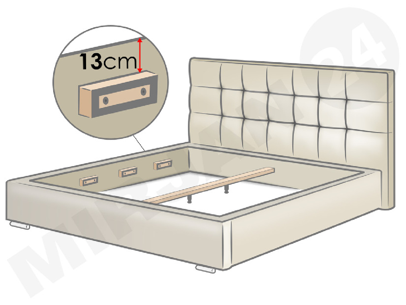 Manželská posteľ 140 cm Kendrick (ekokoža Soft 011)