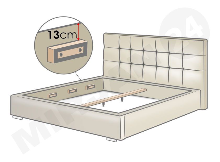 Franciaágy 160 cm Kendrick (öko-bőr Soft 020)