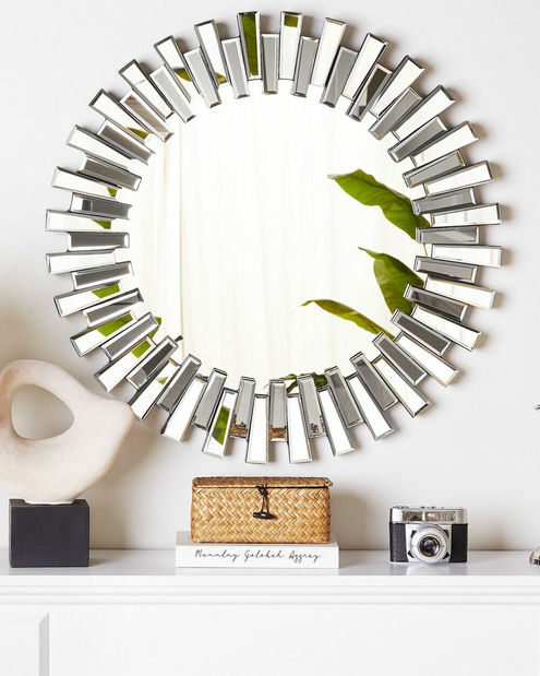 Nástenné zrkadlo Choza (strieborná)