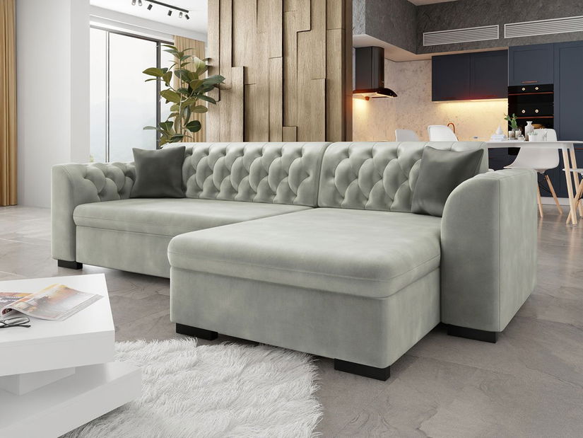 Kutna sofa na razvlačenje Leon (D) (Magic Velvet 2240 + Magic Velvet 2240 + Magic Velvet 2217)