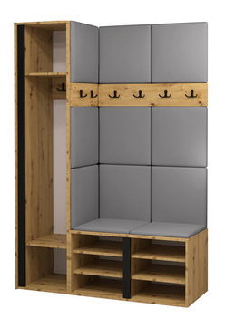 Predsoblje Timothy IX (hrast artisan + hrast artisan + crna) (Manila 11)