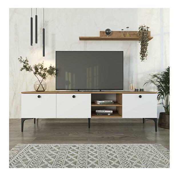 Mobilier living Nivavo (stejar + alb) 