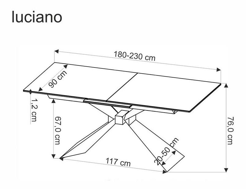 Blagovaonski stol Lucius (modrý mramor + crna) (za 8 i više osoba)
