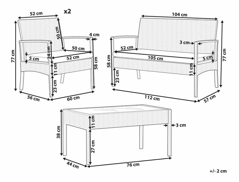 Záhradná zostava Marseille (béžová)
