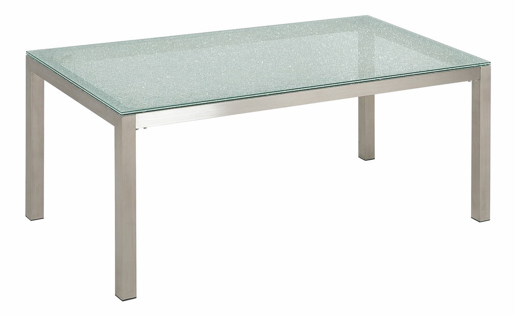 Set de masă pentru grădină Grosso (transparent) (6 scaune albe)