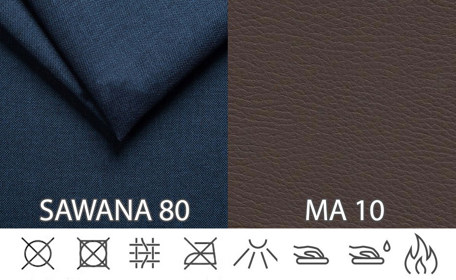 Rohová sedačka U Marlon (modrá + hnedá) (L)