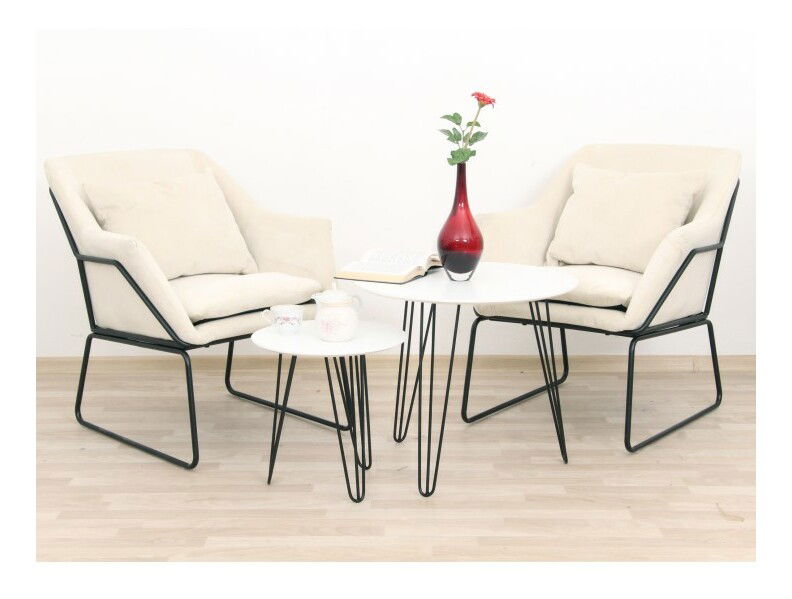 Relaxačné kreslo Kaila (béžová + čierna)