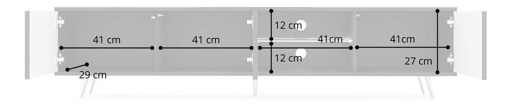 Masă TV Biel 175 (negru + stejar wotan)