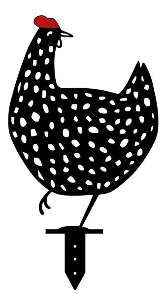 Set decorativ de accesorii metalice pentru grădină Chick (Negru)