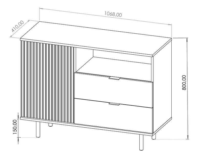 Komoda Nalani K1D2SZ (crna)