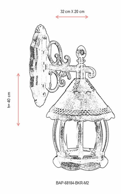 Iluminat de perete pentru exterior Danyaal (maro)