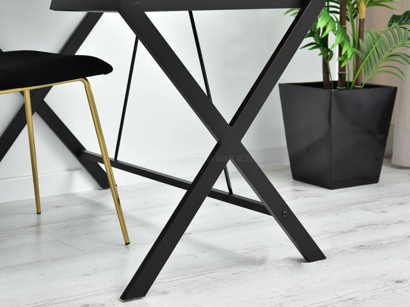 Masă PC Desiguo (marmură neagră + negru)