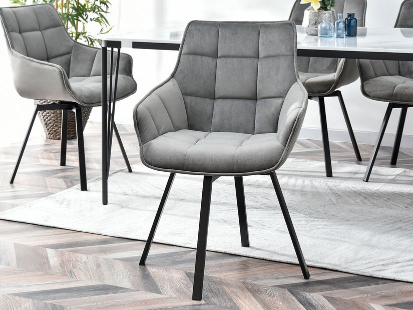 Stolička Aranbura (sivá + chrómová)