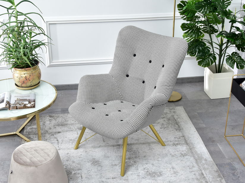 Relaxačné kreslo Dawntawn (biela + zlatá)