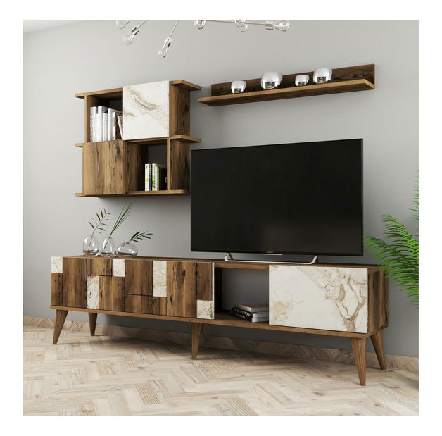 Nappali fal Madryt (fehér + dió)