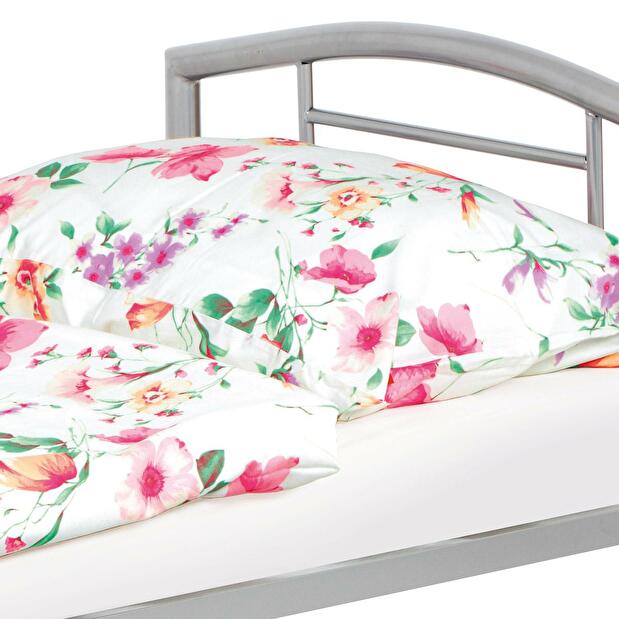 Kovová posteľ 90x200 Brotonetta (lesk sivá)