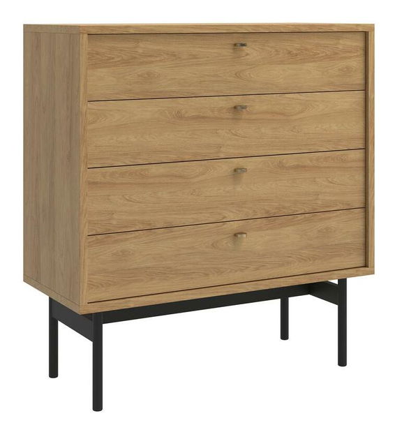 Comodă Oscar O5 (hikor natural + negru)