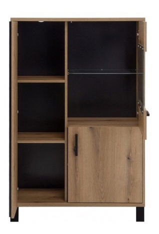 Vitrína Neo NE4 (dub evoke + čierna matná)