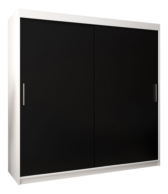 Šatníková skriňa 200 cm Toki (Biela matná + Čierna matná)