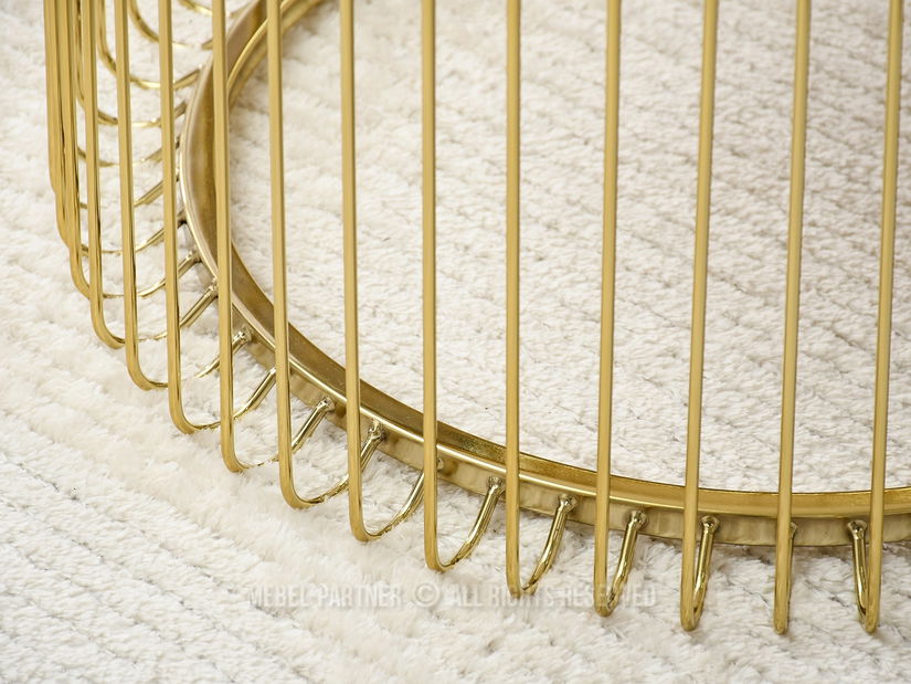 Măsuță de cafea Nils M (marmură albă + auriu)