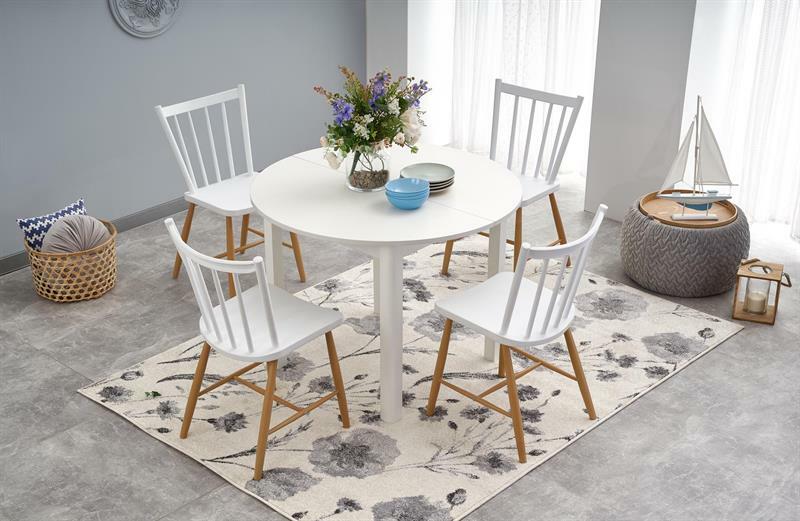 Masă de sufragerie extensibilă 102-142 cm Ralllon (alb) (pentru 4 6 persoane)