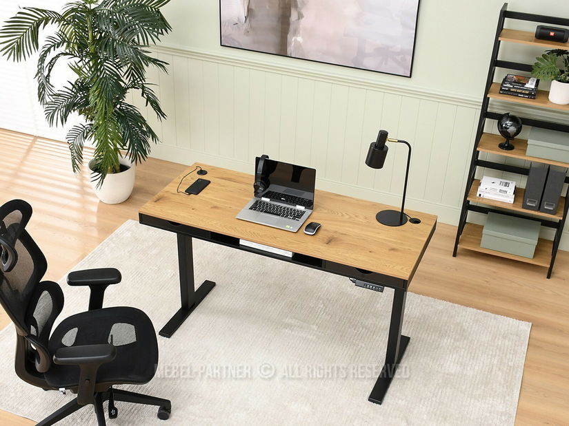 Masă PC Osto 140 (stejar negru + negru)