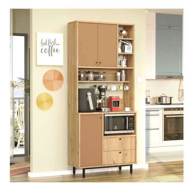 Polcos szekrény Rebutia 6 (tölgy + tégla)