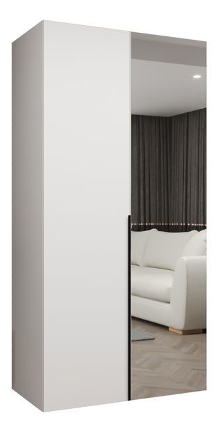 Dulap de haine 100 cm Alice 2 (alb + Negru)