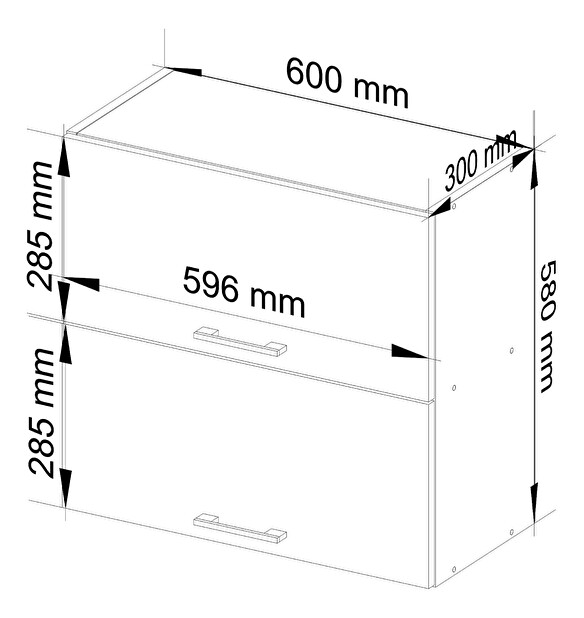 Felső konyhaszekrény Ozara W60 G2 (fehér)