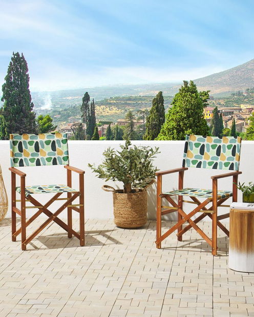 Set 2 buc șezlong de grădină cu perne suplimentare Ciala (multicolor)