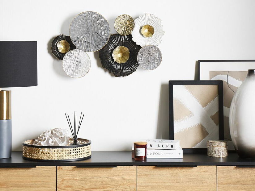 Decorațiune de perete ZIRIUM (negru + argintiu)